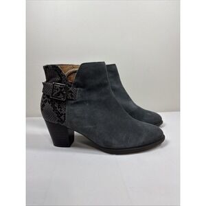Vionic Charcoal Ankle Boots with Textured Black Detail